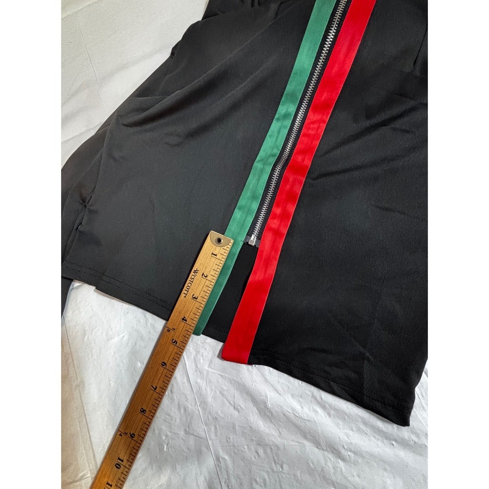Francesca Bettini Made in Italy Red Green Stripe Zip Front Dress NWOT Small - Picture 9 of 11